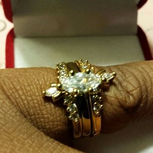 Three piece Faux Gold Ring Set